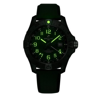 Breitling Avenger Automatic 44 mm Night Mission Mens Watch Green Leather S32320101B1X1 - Image 5