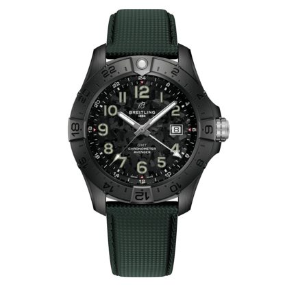 Breitling Avenger Automatic 44 mm Night Mission Mens Watch Green Leather S32320101B1X1