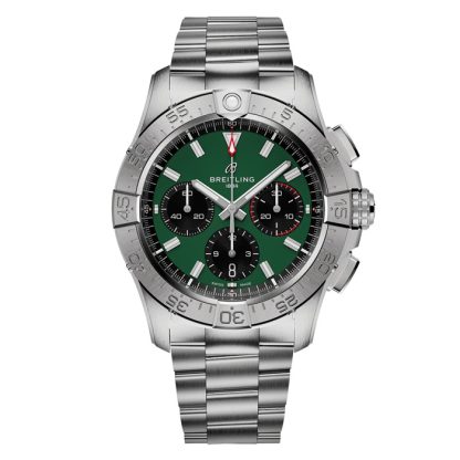Breitling Avenger B01 Chronograph 42 Mens Watch Green Stainless Steel AB0146101L1A1