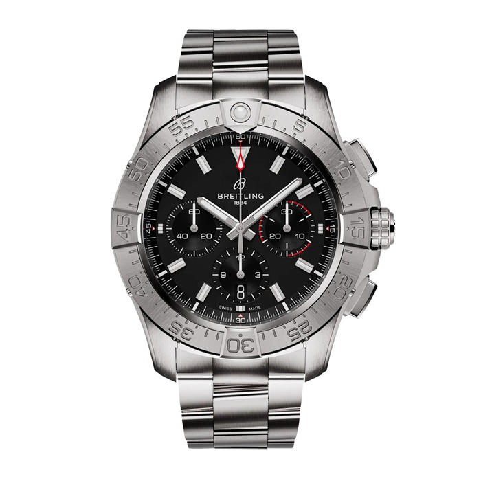 Breitling Avenger Chronograph B01 44mm Mens Watch Black Stainless Steel AB0147101B1A1