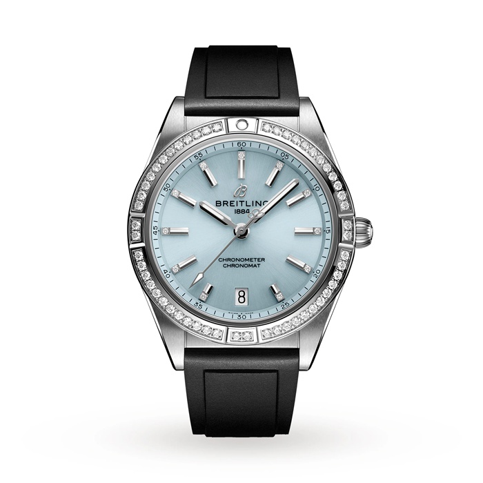 Breitling Chronomat Automatic 36 Stainless Steel & 18k grey gold Rubber Strap Ice Blue Watch G10380591C1S1