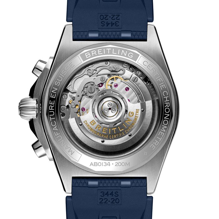 Breitling Chronomat B01 Chronograph 42mm Mens Watch Blue Rubber AB0134101C1S1 - Image 2