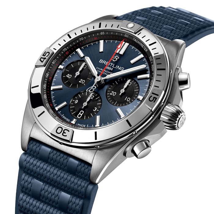 Breitling Chronomat B01 Chronograph 42mm Mens Watch Blue Rubber AB0134101C1S1 - Image 3