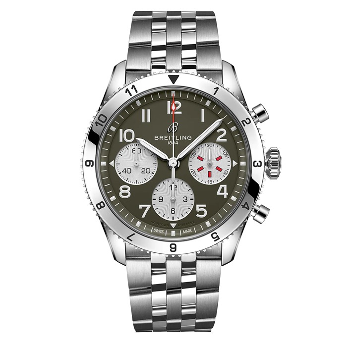 Breitling Classic AVI Chronograph 42 Curtiss P-40 Warhawk Stainless Steel Watch A233802A1L1A1