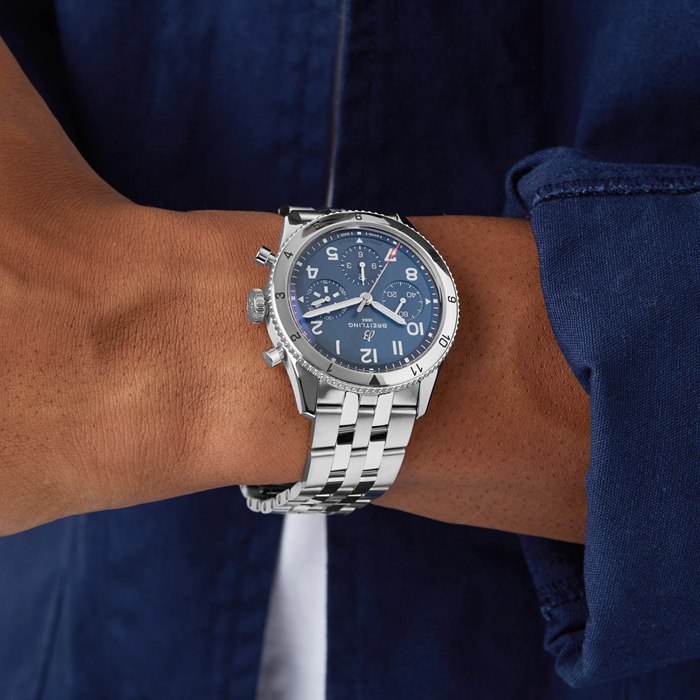 Breitling Classic AVI Chronograph 42 Tribute to Vought F4U Corsair Stainless Steel Watch A233801A1C1A1 - Image 3