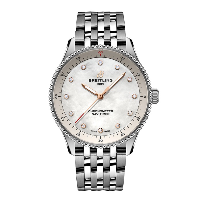 Breitling Navitimer 32mm Ladies Watch White Mother Of Pearl A77320E61A2A1