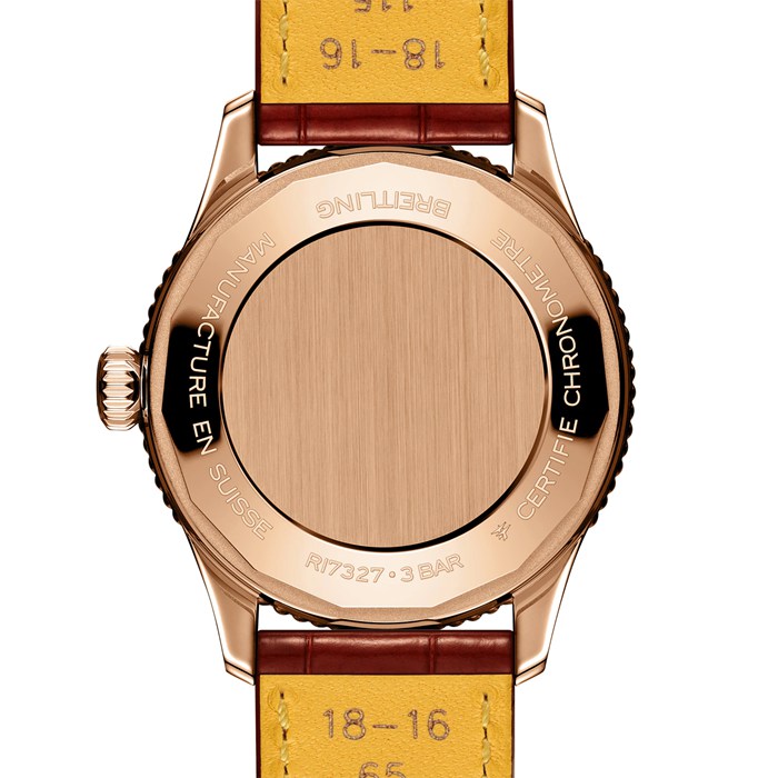Breitling Navitimer 36mm Ladies Watch White Mother Of Pearl Alligator 18k Red Gold R17327211A1P1 - Image 2