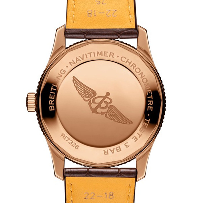 Breitling Navitimer Automatic 18k Red Gold Leather Strap 41mm Mens Watch R17326211G1P1 - Image 3