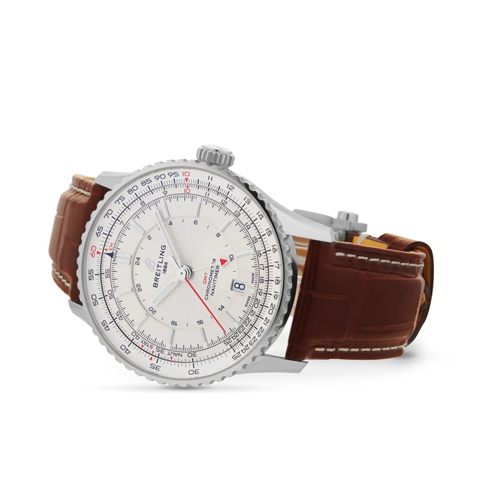 Breitling Navitimer Automatic GMT 41mm Mens Watch Silver A32310211G1P1 - Image 3