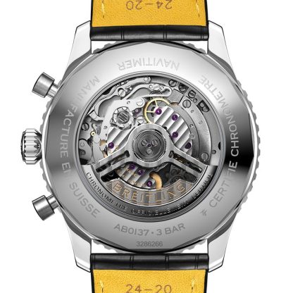 Breitling Navitimer B01 Chronograph 46 Stainless Steel Leather Strap Watch AB0137211B1P1 - Image 4