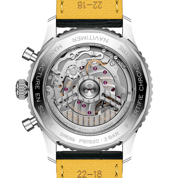 Breitling Navitimer B19 Chronograph Perpetual Calender 43mm Mens Watch Blue Alligator PB1920251C1P1 - Image 2