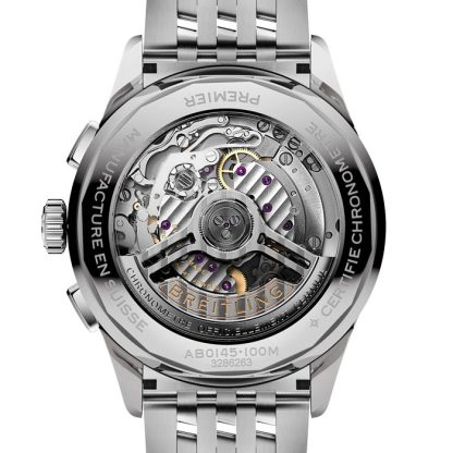 Breitling Premier B01 Chronograph 42mm Mens Watch Cream Stainless Steel AB0145211G1A1 - Image 2
