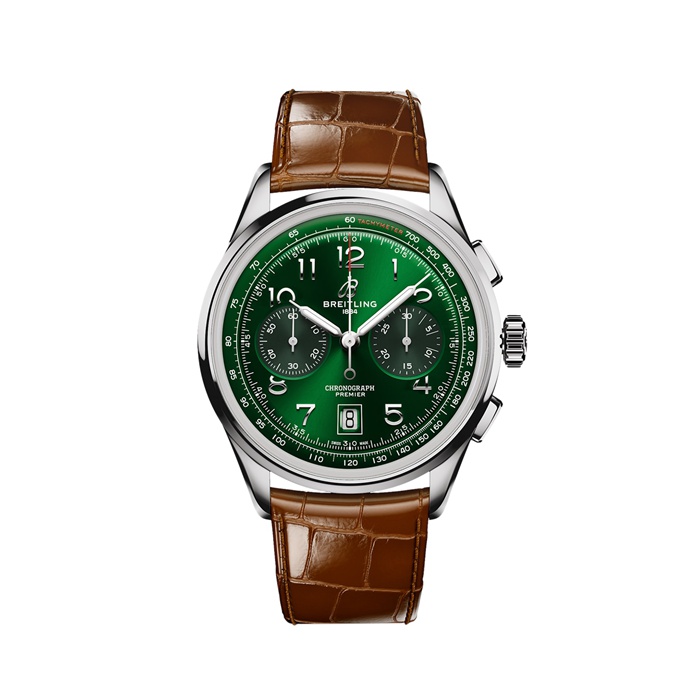 Breitling Premier B01 Chronograph 42mm Mens Watch Green AB0145371L1P1