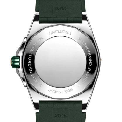 Breitling Super Chronomat Automatic 38 Green Stainless Steel & 18ct Rose Gold Rubber Strap Watch U17356531L1S1 - Image 2