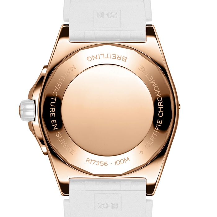 Breitling Super Chronomat Automatic 38 Origins White 18ct Rose Gold Rubber Strap Watch R17356531G1S1 - Image 2