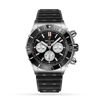 Breitling Super Chronomat B01 44 Stainless Steel Rubber Strap Watch AB0136251B1S1