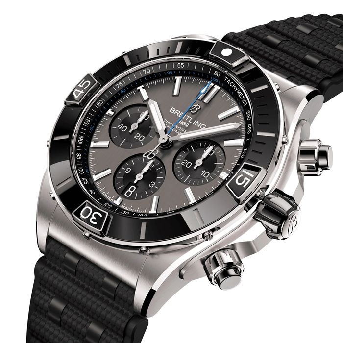 Breitling Super Chronomat B01 44mm Mens Watch Grey Rubber EB0136251M1S1 - Image 3