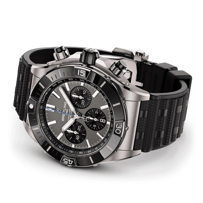 Breitling Super Chronomat B01 44mm Mens Watch Grey Rubber EB0136251M1S1 - Image 4