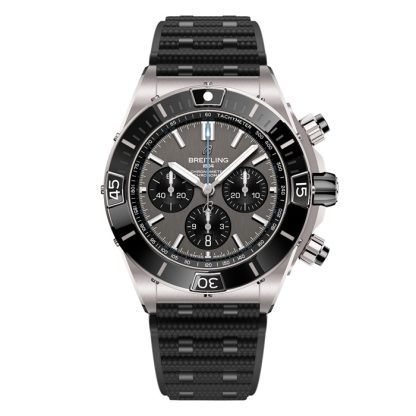 Breitling Super Chronomat B01 44mm Mens Watch Grey Rubber EB0136251M1S1