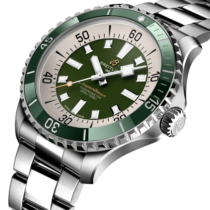 Breitling Superocean Automatic 44 Stainless Steel Green Watch A17376A31L1A1 - Image 3