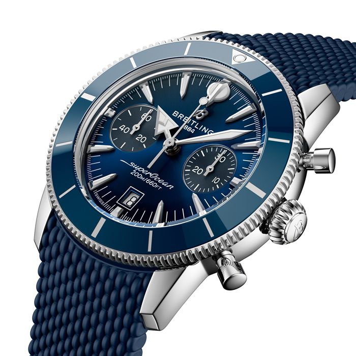 Breitling Superocean Heritage B01 Chronograph 42mm Mens Watch Blue Rubber AB0156161C1S1 - Image 3