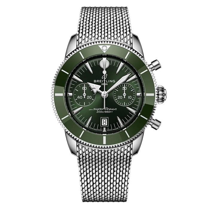 Breitling Superocean Heritage B01 Chronograph 42mm Mens Watch Green AB0156361L1A1