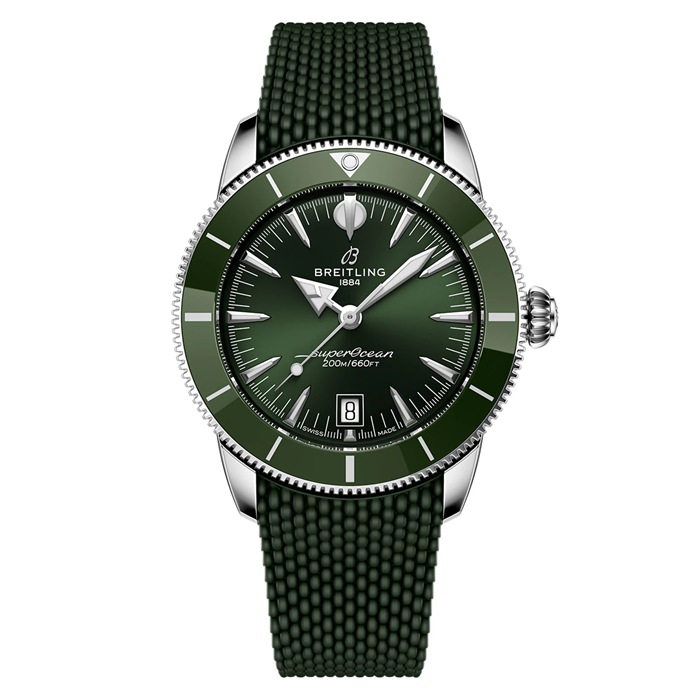 Breitling Superocean Heritage B31 Automatic 42mm Mens Watch Green Rubber AB3111361L1S1