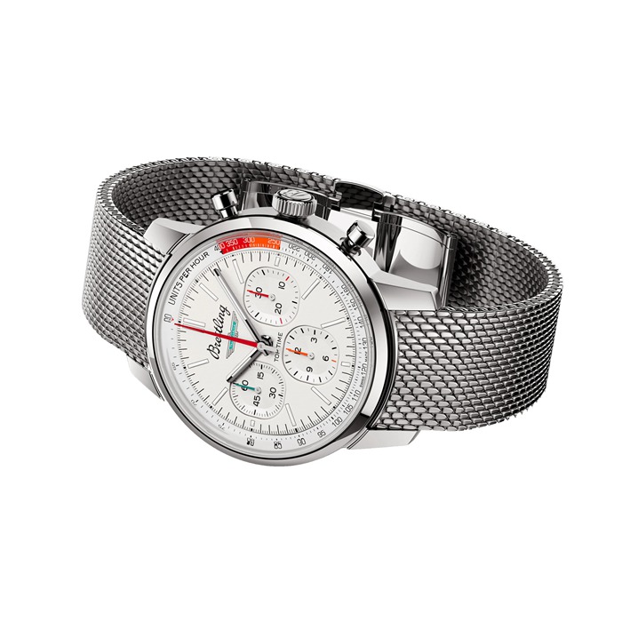 Breitling Top Time B01 Classic Cars Ford Thunderbird 41mm Mens Watch Mesh Strap AB01766A1A1A1 - Image 3