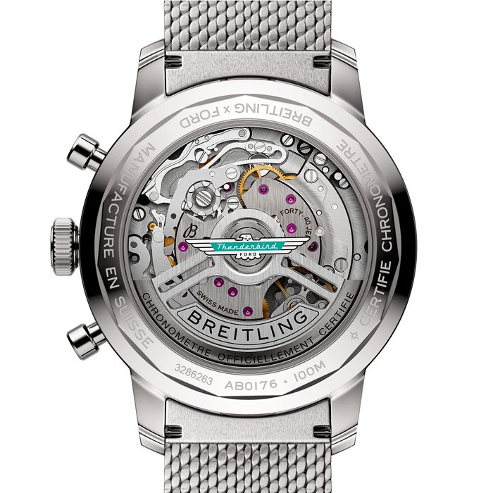 Breitling Top Time B01 Classic Cars Ford Thunderbird 41mm Mens Watch Mesh Strap AB01766A1A1A1 - Image 4