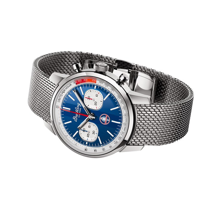 Breitling Top Time B01 Classic Cars Shelby Cobra 41mm Mens Watch Mesh Strap AB01763A1C1A1 - Image 3