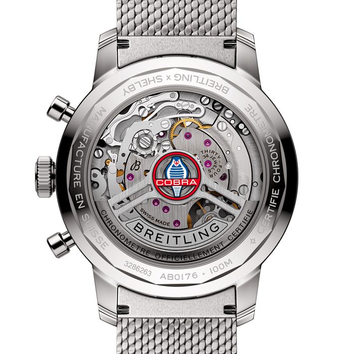 Breitling Top Time B01 Classic Cars Shelby Cobra 41mm Mens Watch Mesh Strap AB01763A1C1A1 - Image 4