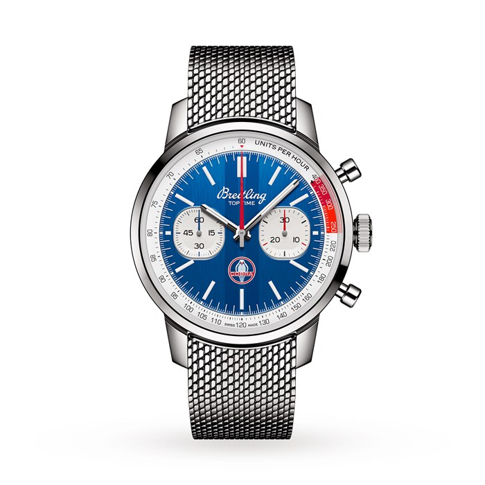 Breitling Top Time B01 Classic Cars Shelby Cobra 41mm Mens Watch Mesh Strap AB01763A1C1A1
