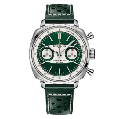Breitling Top Time B01 Racing 38mm Mens Watch Green Leather AB01771A1L1X1