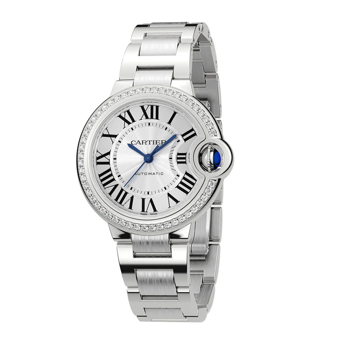 Cartier Ballon Bleu De Cartier Watch 33mm Mechanical Movement With Automatic Winding Steel Diamonds W4BB0023 - Image 2