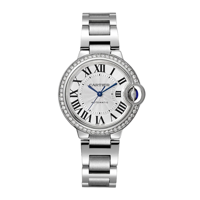 Cartier Ballon Bleu De Cartier Watch 33mm Mechanical Movement With Automatic Winding Steel Diamonds W4BB0023