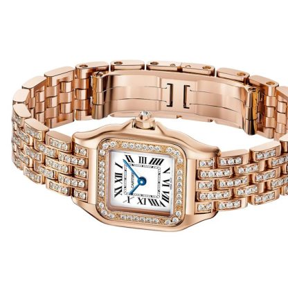 Cartier Panthere De Cartier Watch Small Model Quartz Movement Rose Gold WJPN0061 - Image 5