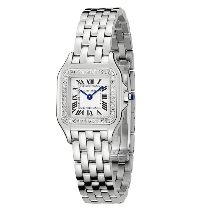 Cartier Panthère De Cartier Watch Small Model Quartz Movement Steel Diamonds W4PN0016 - Image 2