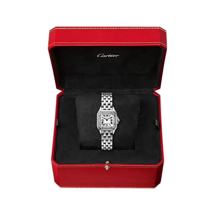 Cartier Panthère De Cartier Watch Small Model Quartz Movement Steel Diamonds W4PN0016 - Image 3