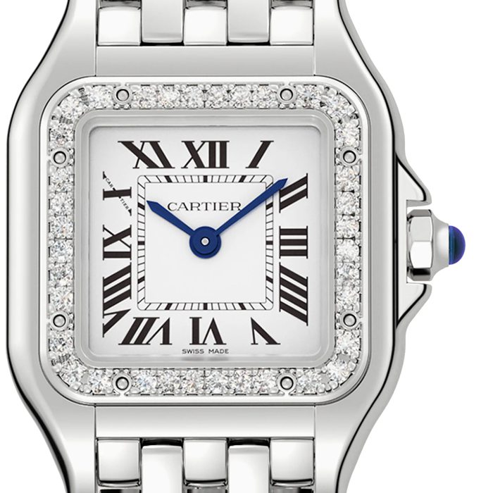 Cartier Panthère De Cartier Watch Small Model Quartz Movement Steel Diamonds W4PN0016 - Image 4