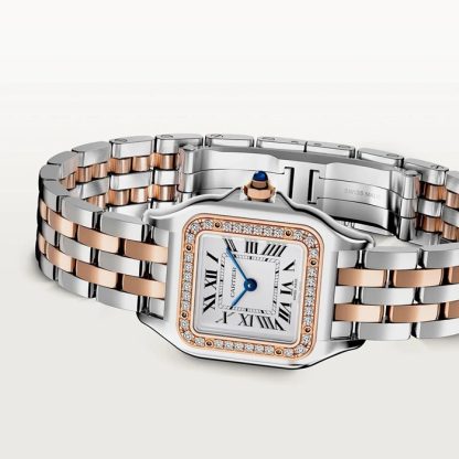 Cartier Panthere de Cartier watch small model quartz movement Case in rose gold and steel W3PN0014 - Image 3