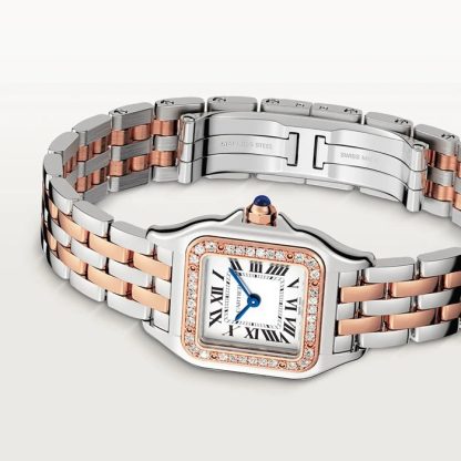 Cartier Panthere de Cartier watch small model quartz movement Case in rose gold and steel W3PN0014 - Image 4