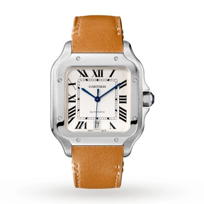 Cartier Santos De Cartier Watch Large Model Automatic Movement Steel Interchangeable Metal And Leather Bracelets WSSA0018 - Image 2
