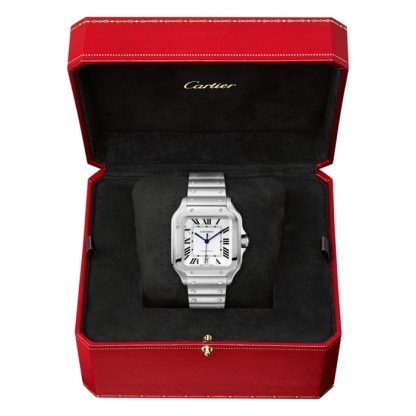 Cartier Santos De Cartier Watch Large Model Automatic Movement Steel Interchangeable Metal And Leather Bracelets WSSA0018 - Image 4