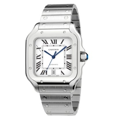 Cartier Santos De Cartier Watch Large Model Automatic Movement Steel Interchangeable Metal And Leather Bracelets WSSA0018 - Image 5