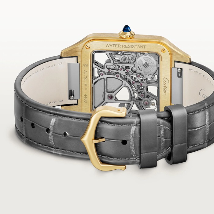 Cartier Santos-Dumont Micro-Rotor Skeleton Watch Large Model Automatic Mechanical Movement 18K Yellow Gold Case WHSA0043 - Image 4