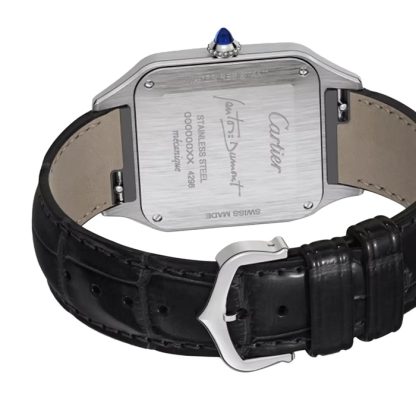 Cartier Santos-Dumont Watch Large Model Manual Merchanical Movement Steel Lacquer Leather WSSA0046 - Image 3