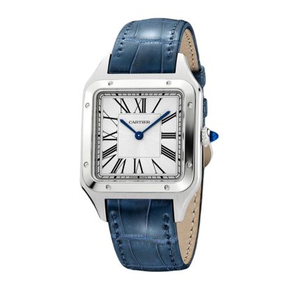 Cartier Santos-Dumont Watch Large Model Quartz Movement Steel Leather WSSA0085 - Image 2