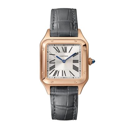 Cartier Santos-Dumont Watch Small Model Quartz Movement Rose Gold Leather WGSA0022