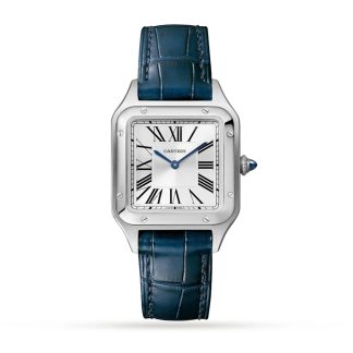 Cartier Santos-Dumont Watch Small Model Quartz Movement Steel Leather WSSA0023