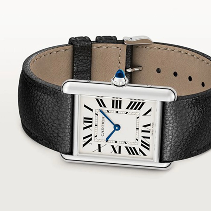 Cartier Tank Must Large Model Quartz Movement Steel Leather WSTA0109 - Image 4